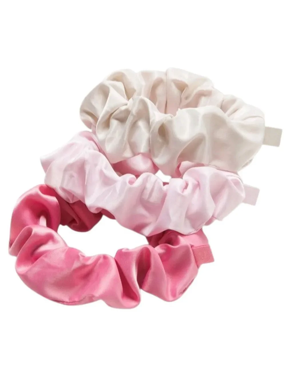 Lululemon Uplifting Scrunchies Satin 3 Pack Candy Cloud/Blissful Pink/Light Ivor